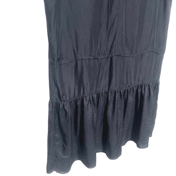 Rag & Bone 100% Silk Black Tiered Dress Small Oversized Luxe Evening Party Glam - Picture 7 of 7